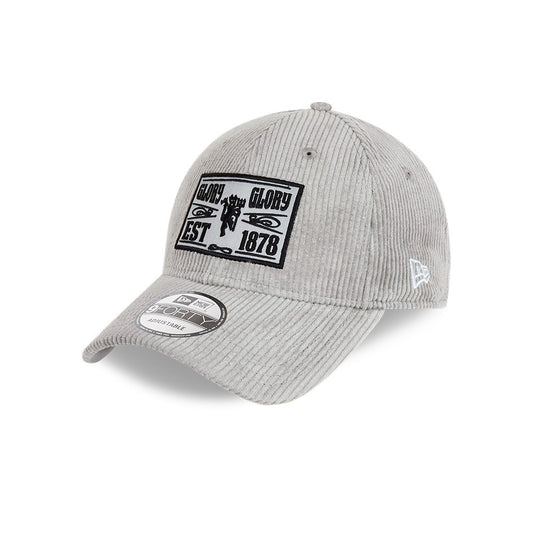 Casquette New Era 9Forty de Manchester United avec patch en cordon gris