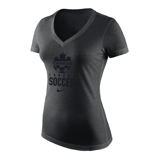 T-shirt Nike Canada Triblend SS Mid V noir pour femme