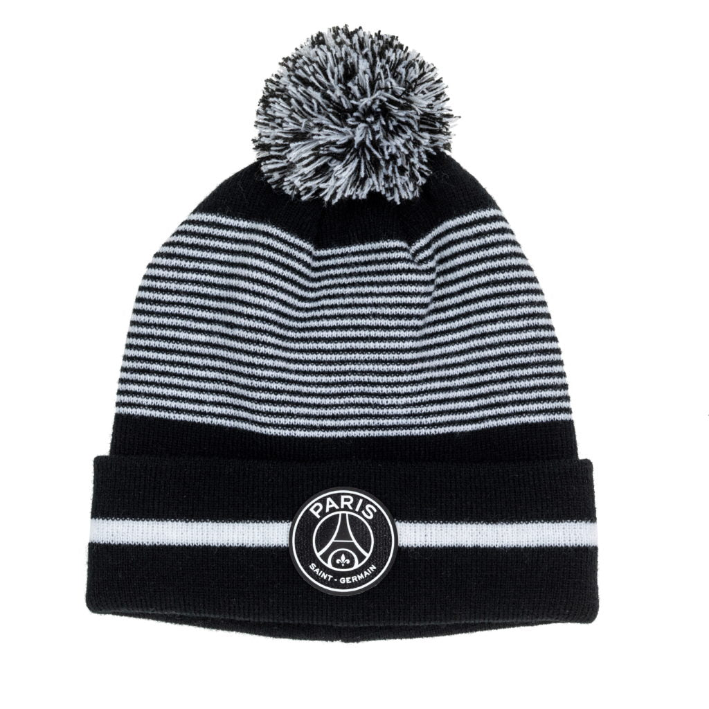 Paris Saint-Germain Black & White Pom Beanie