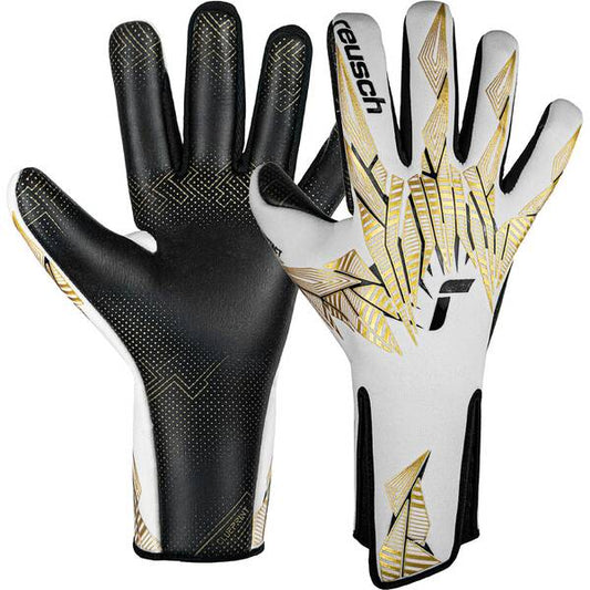 Reusch Pure Contact Gold X GluePrint Strapless White/Gold/Black