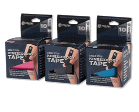 Single Strip 10 Pack Kinesiology Tape - Black