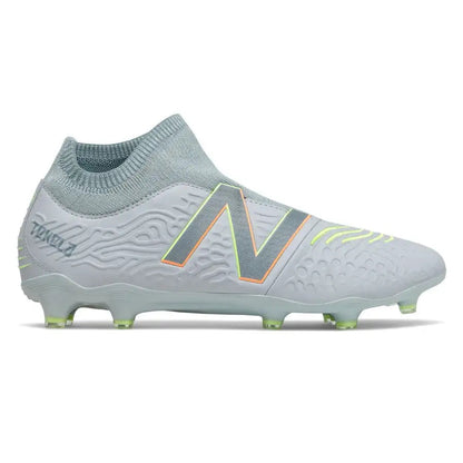 Light blue soccer cleat with New Balance logo on a white background