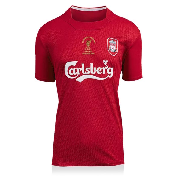 Steven Gerrard Authentic Signed 2005 Liverpool Champions League Final Jersey