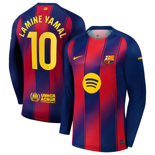 Nike Barcelona 25/26 Lamine Yamal #10 Long Sleeve Home Jersey