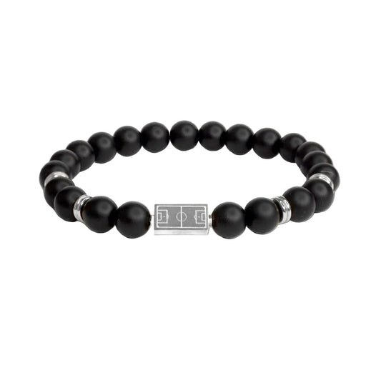Persona Soccer Beaded Bracelet Silver