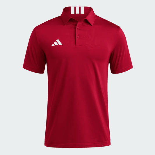Adidas 3-Stripes Short Sleeve Golf Polo Red