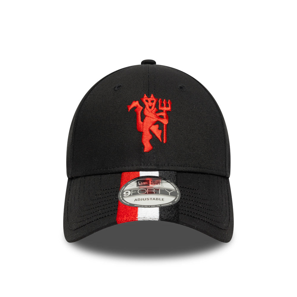 Manchester United New Era 9Forty Black Stripe Adjustable Hat