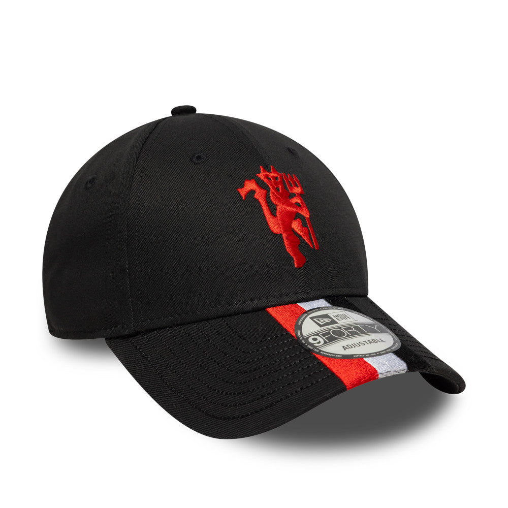 Manchester United New Era 9Forty Black Stripe Adjustable Hat