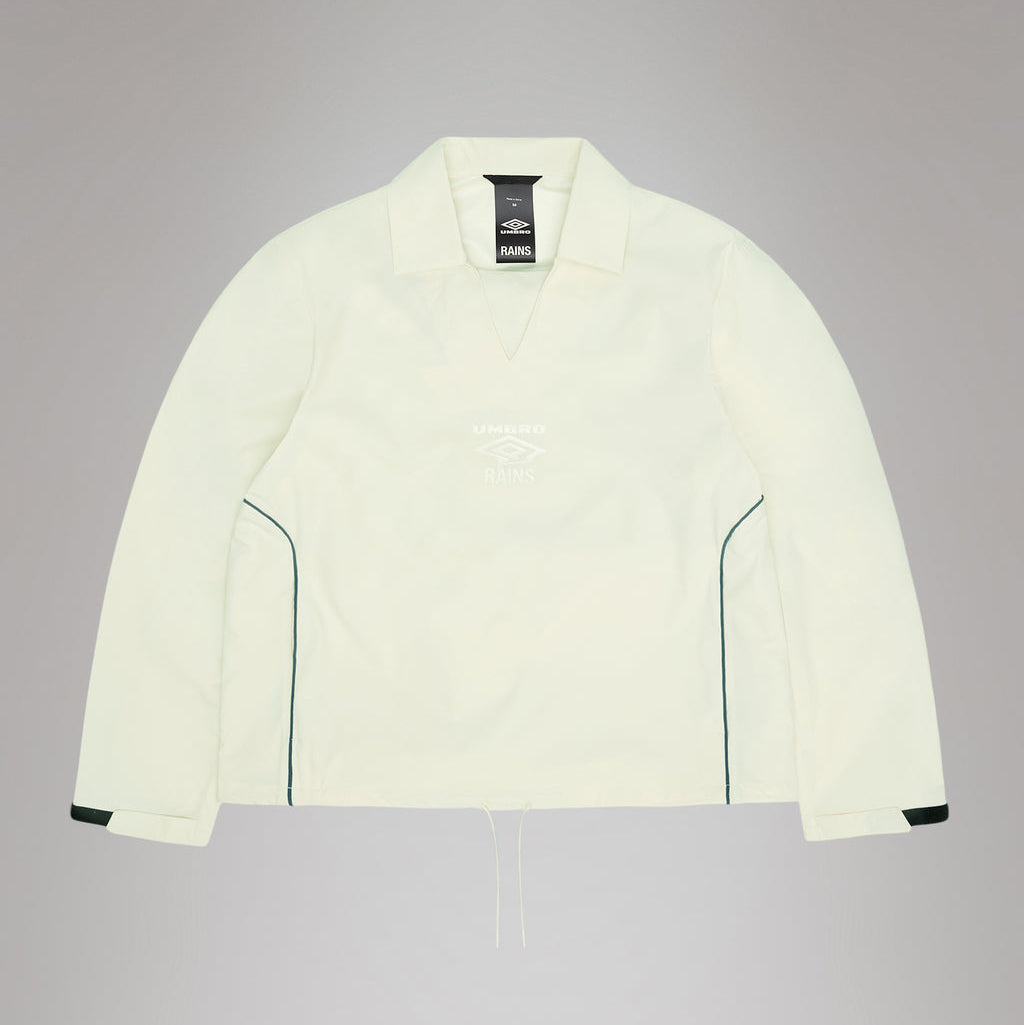 Light green jacket with black accents on a gray background