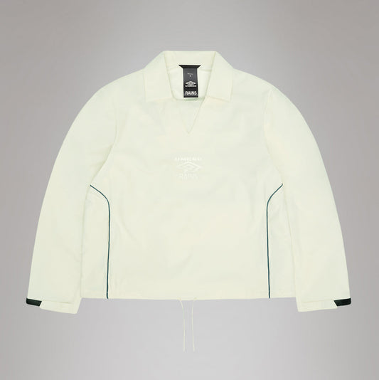 Light green jacket with black accents on a gray background