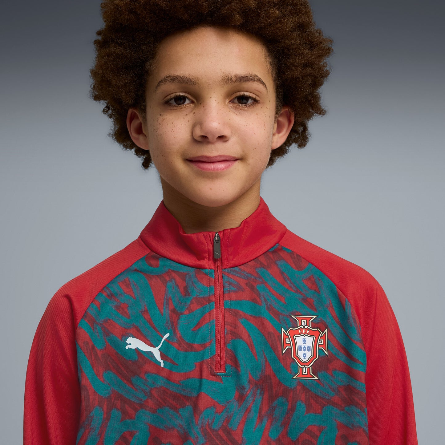 Puma Portugal 2026 Warm Up Quarter Zip Youth