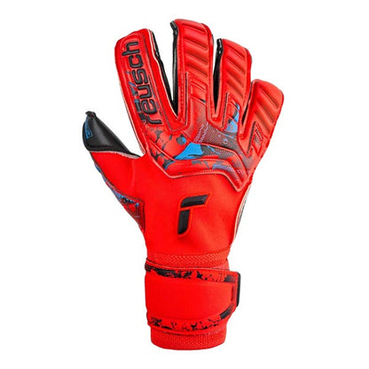 Reusch Attrakt Gold X Evolution Cut Finger Support Red/Blue/Black