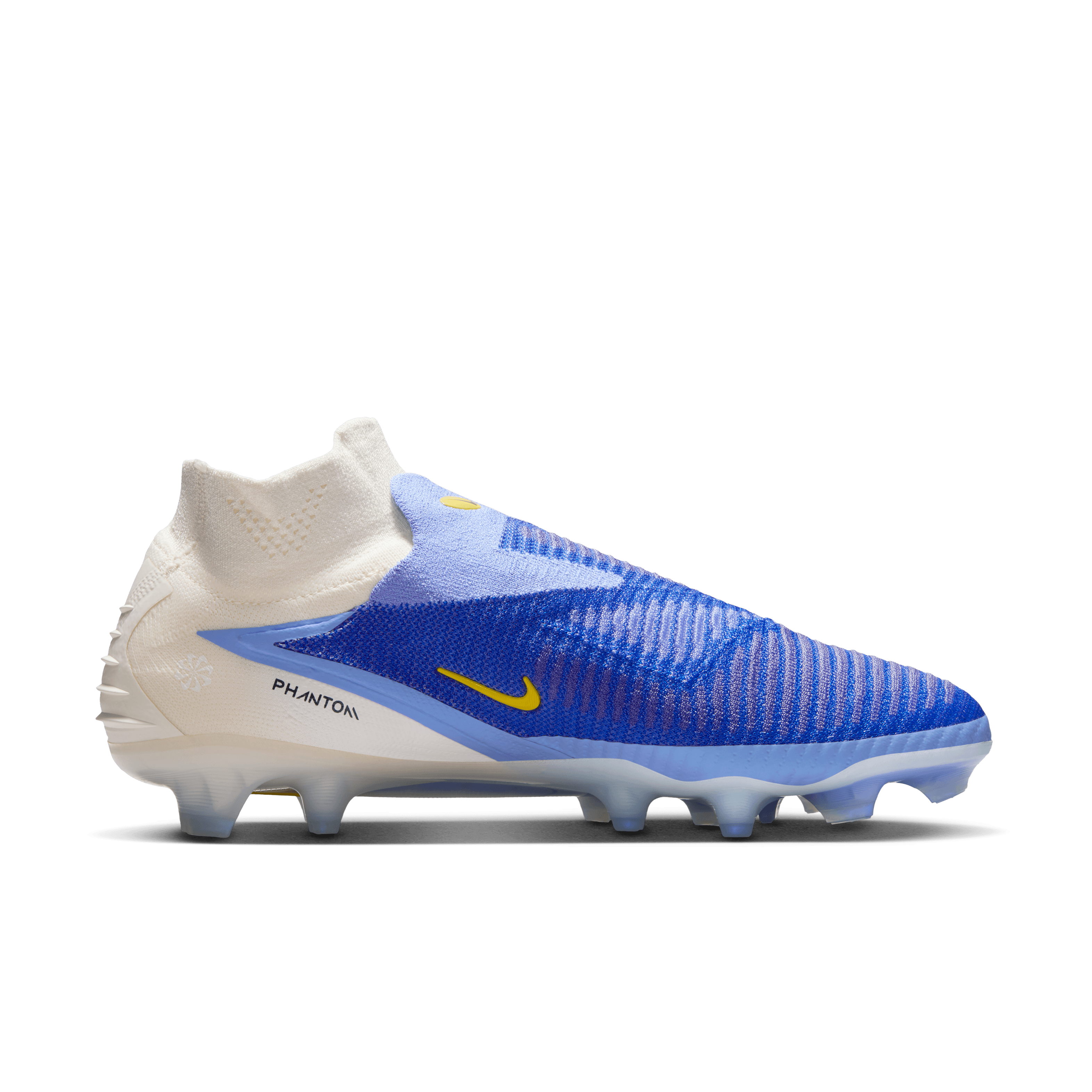 white and blue nike soccer cleats