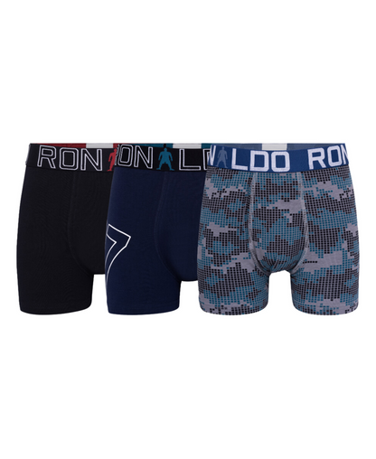 CR7 Boy's 3-Pack Cotton Blend Trunks