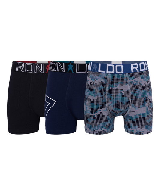 CR7 Boy's 3-Pack Cotton Blend Trunks