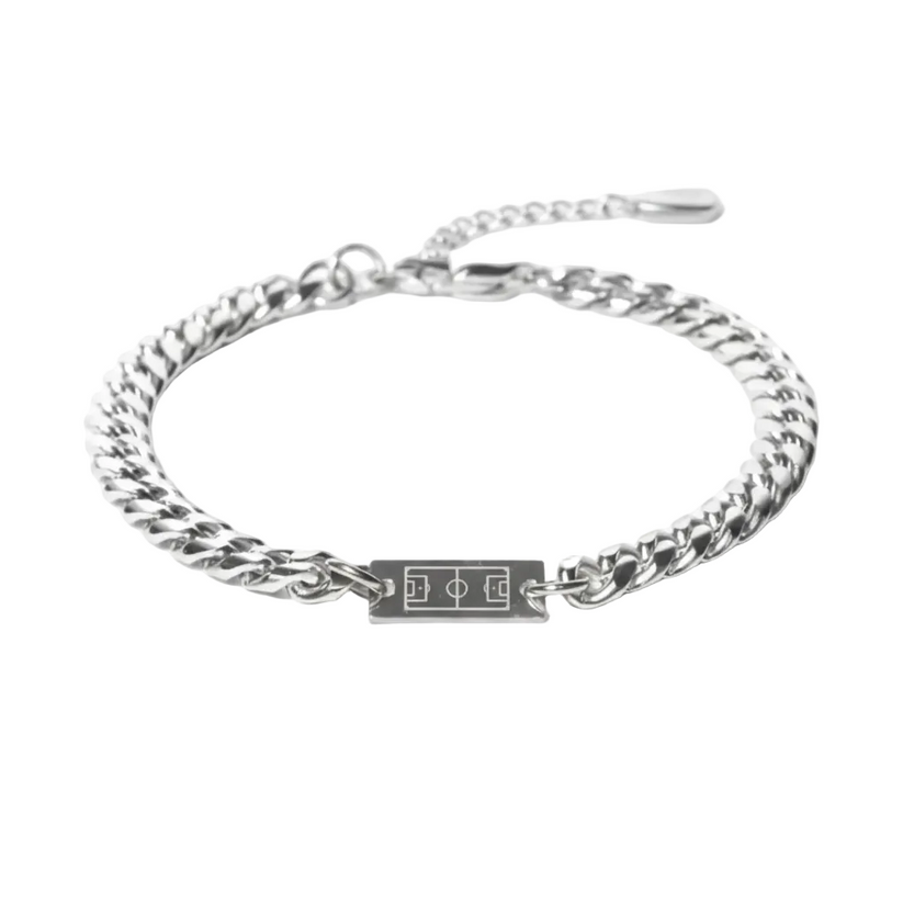 Persona Soccer Cuban Bracelet Silver