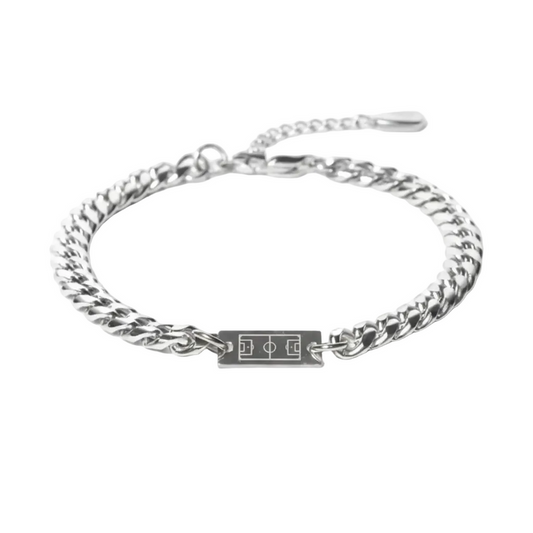 Persona Soccer Cuban Bracelet Silver