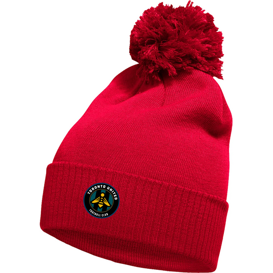 Toronto United FC Solid Cuffed Pom Beanie Red