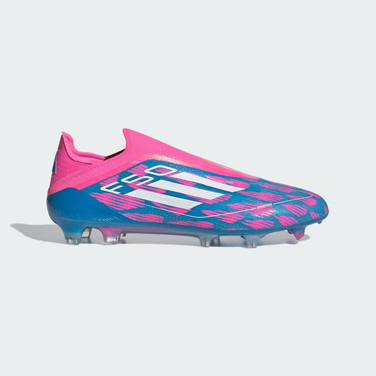Adidas F50 Elite FG sans lacets Bleu/Blanc/Rose