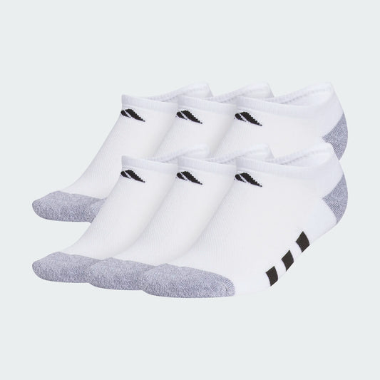Adidas Athletic Cushioned 6-Pack No Show Socks Youth White