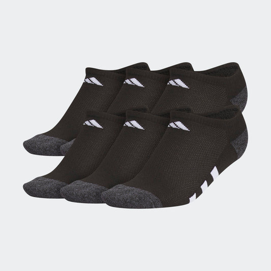 Adidas Athletic Cushioned 6-Pack No Show Socks Youth Black
