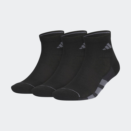 Adidas All Day Training 3 Pack Quarter Socks Black