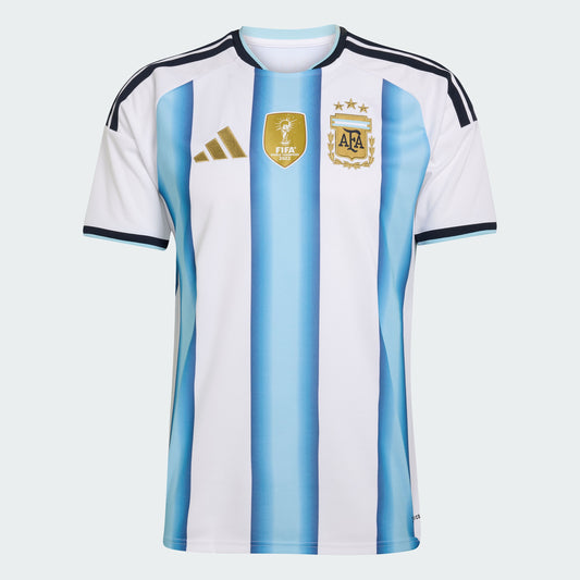Argentine soccer jersey with Adidas and FIFA logos on a white background