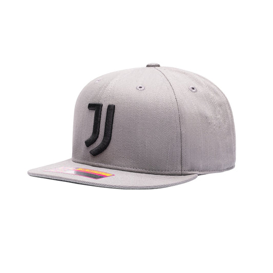 Juventus Fan Ink Grey Club Ink Flat Peak Snapback Hat