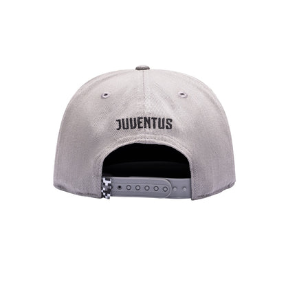 Juventus Fan Ink Grey Club Ink Flat Peak Snapback Hat