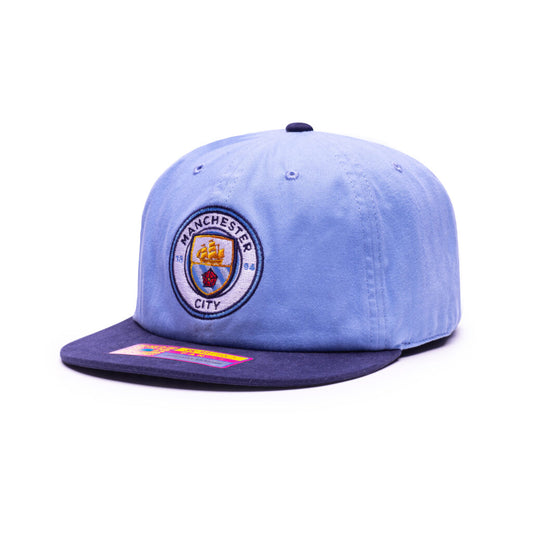 Manchester City Fan Ink Swingman Flat Peak Snapback Hat