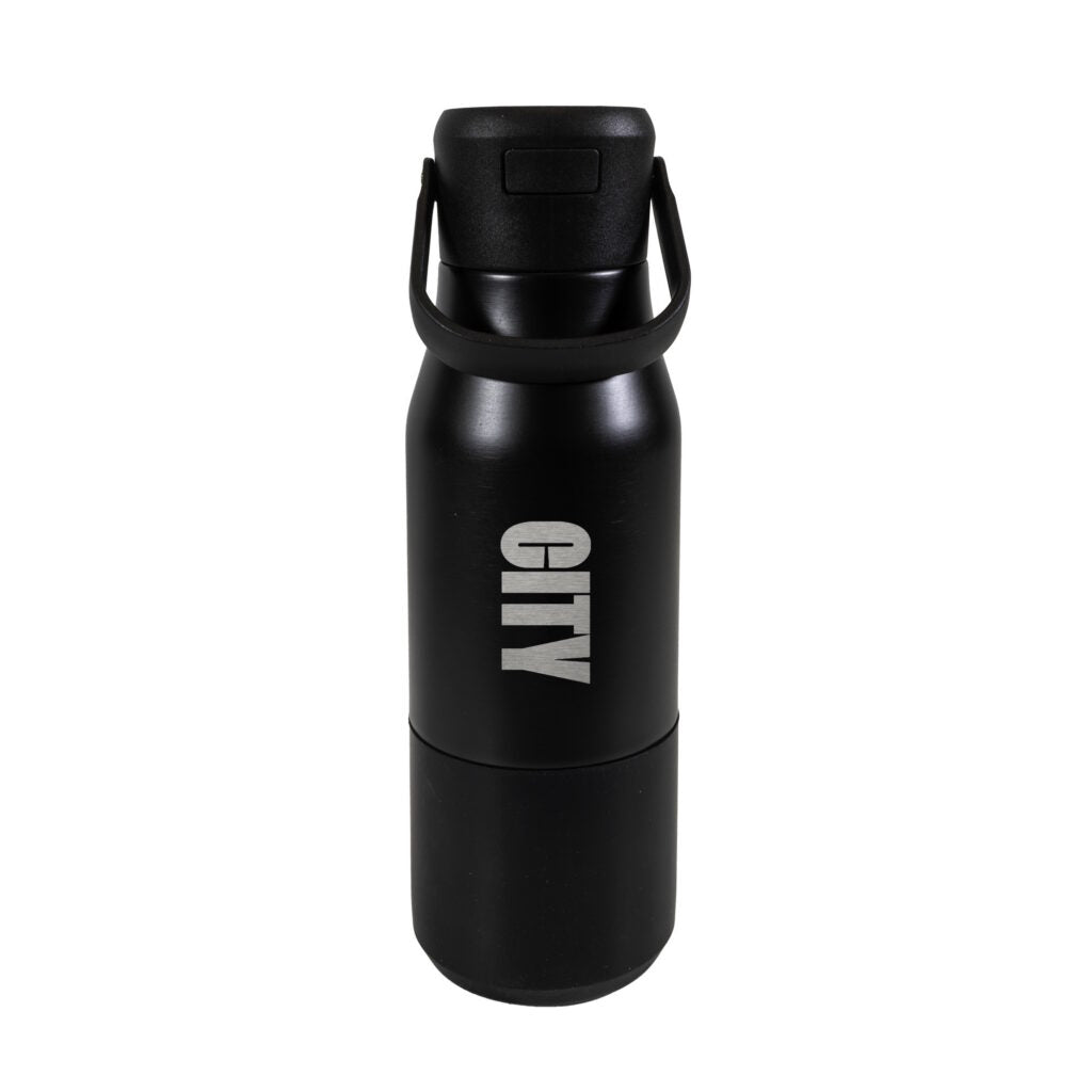 Manchester City Stainless Steel Black Water Bottle (650 ML)
