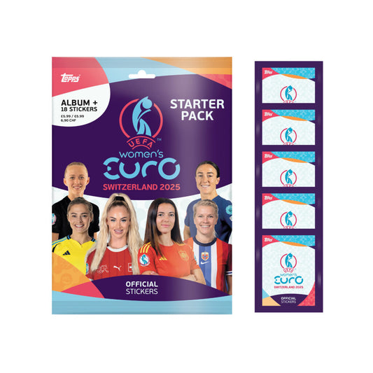 Topps Women's Euro 2025 Stickers - Mega Starter Pack (Album + 48 Stickers)