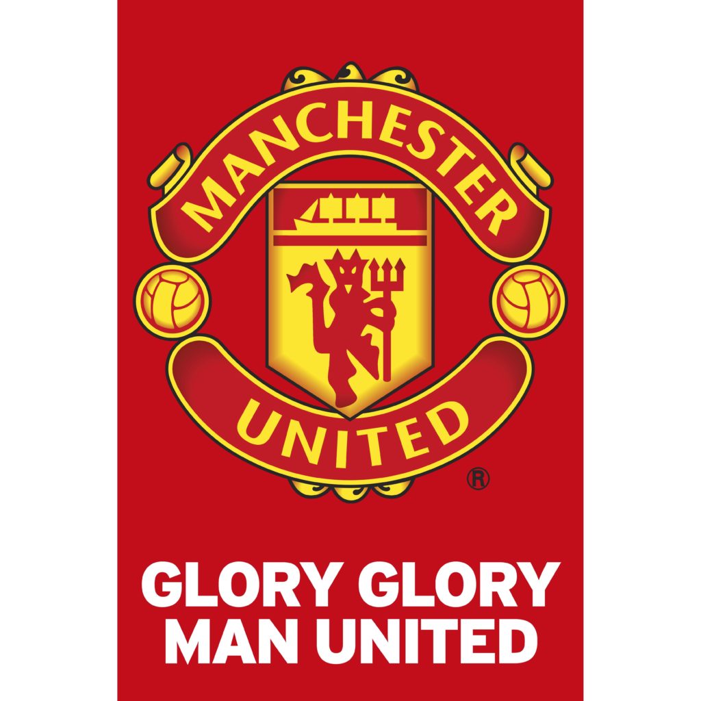 Manchester United Glory Glory Team Crest Poster