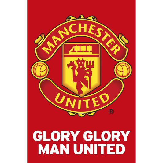 Manchester United Glory Glory Team Crest Poster