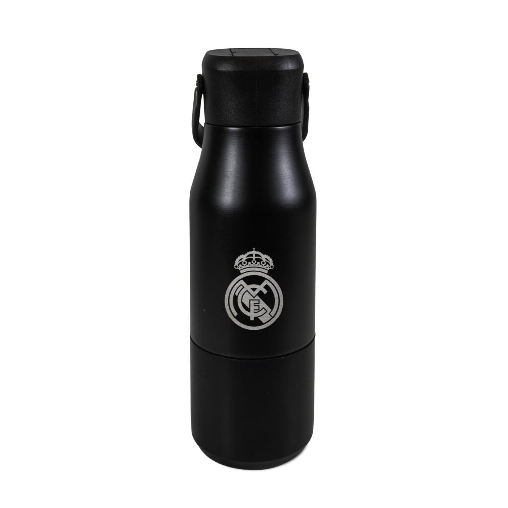 Real Madrid Stainless Steel Black Water Bottle (650 ML)