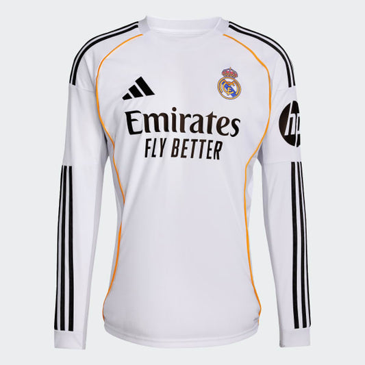 Adidas Real Madrid 25/26 Long Sleeve Home Jersey
