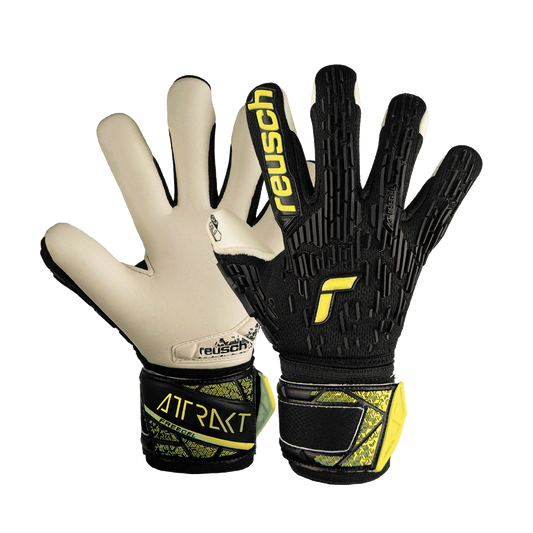 Reusch Attrakt Freegel Gold Finger Support Goalkeeper Gloves Youth