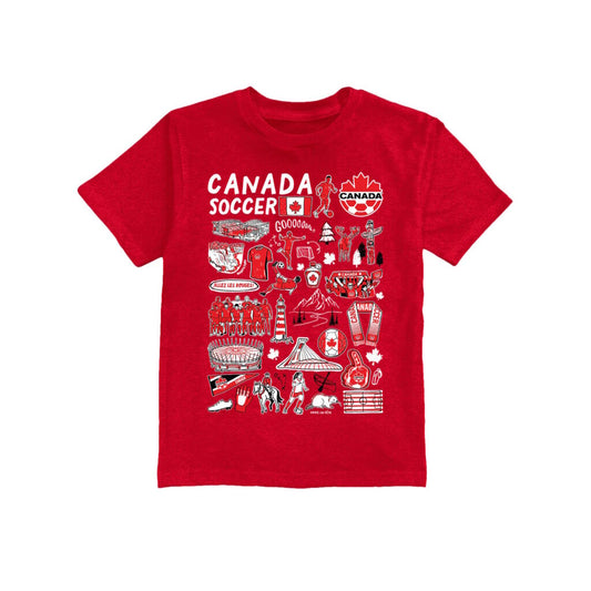Canada Soccer Impressions Artwork T-Shirt Youth