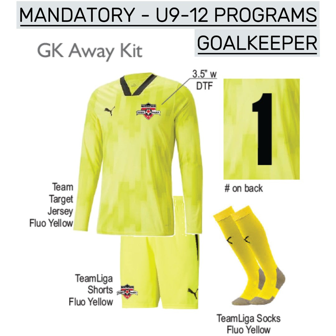 Toronto High Park U9-U12 Competitive Goalkeeper Program Package (MANDATORY)