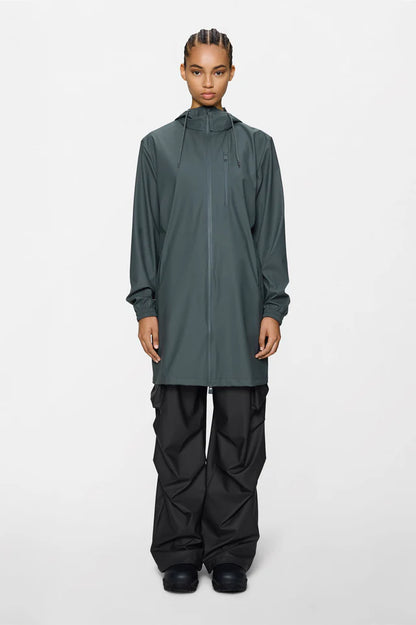 Rains Long Storm Breaker W3 Jacket Dark Grey