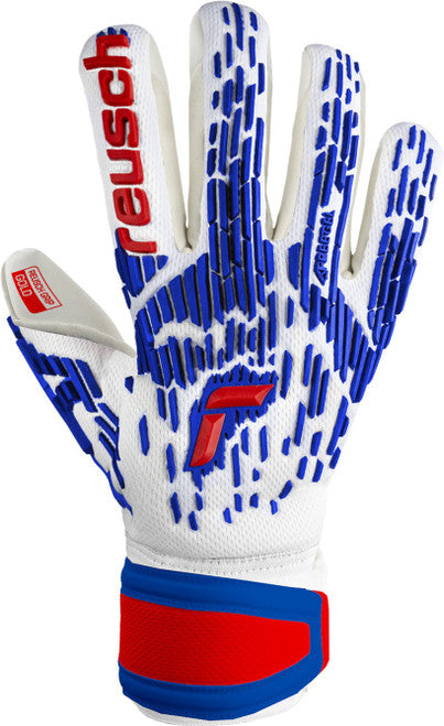 Reusch Attrakt Freegel Gold Sleek Finger Support White/Blue/Red