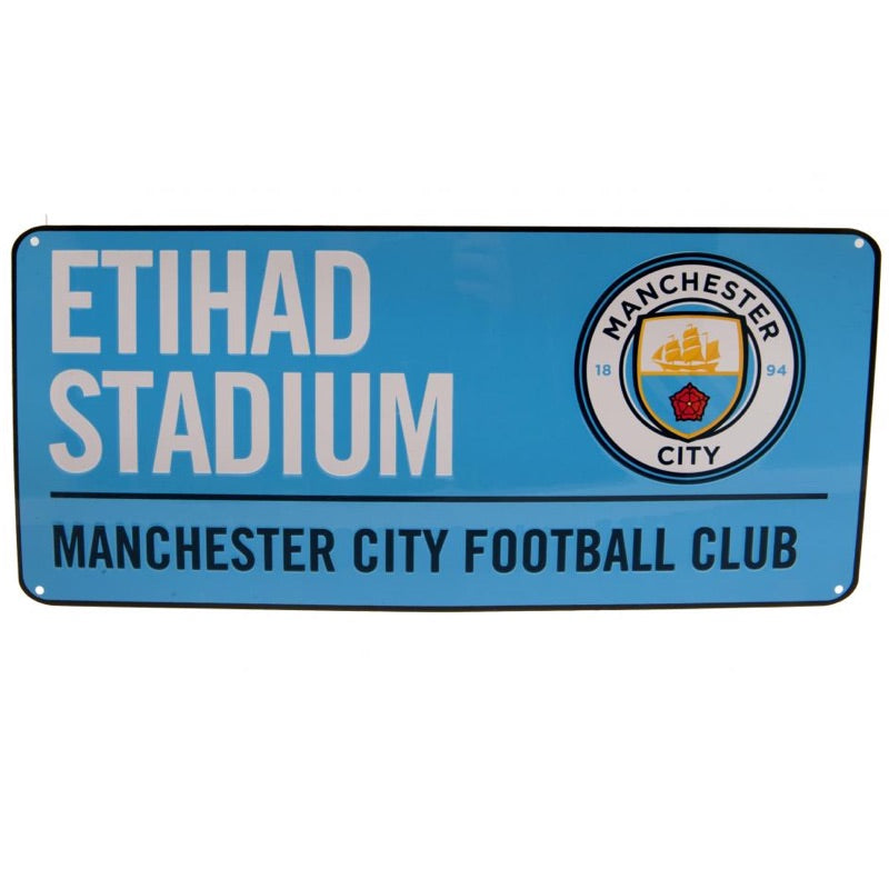 Panneau de rue bleu de Manchester City