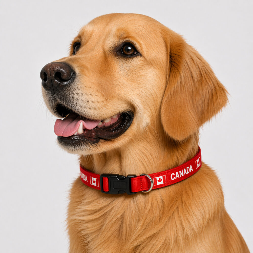 Canada Large Adjustable Dog Collar (Fits 16" to 26")