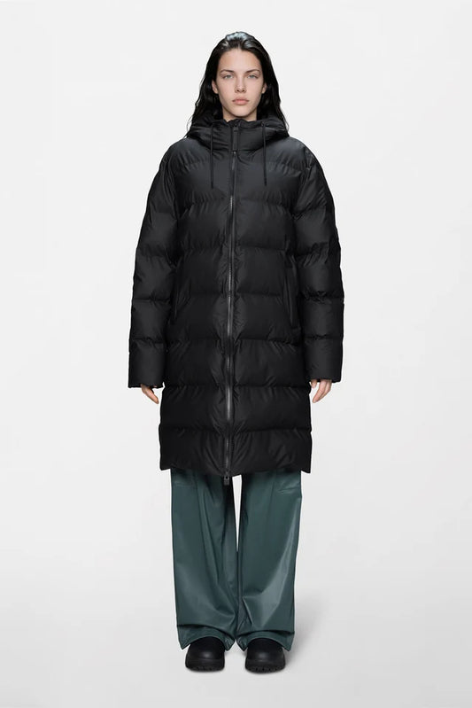 Rains Alta Longer Puffer Jacket Black