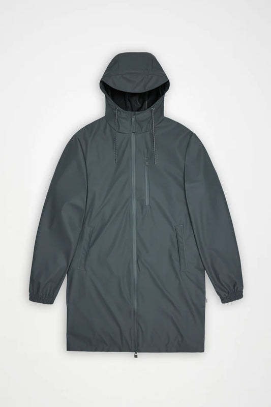 Rains Long Storm Breaker W3 Jacket Dark Grey