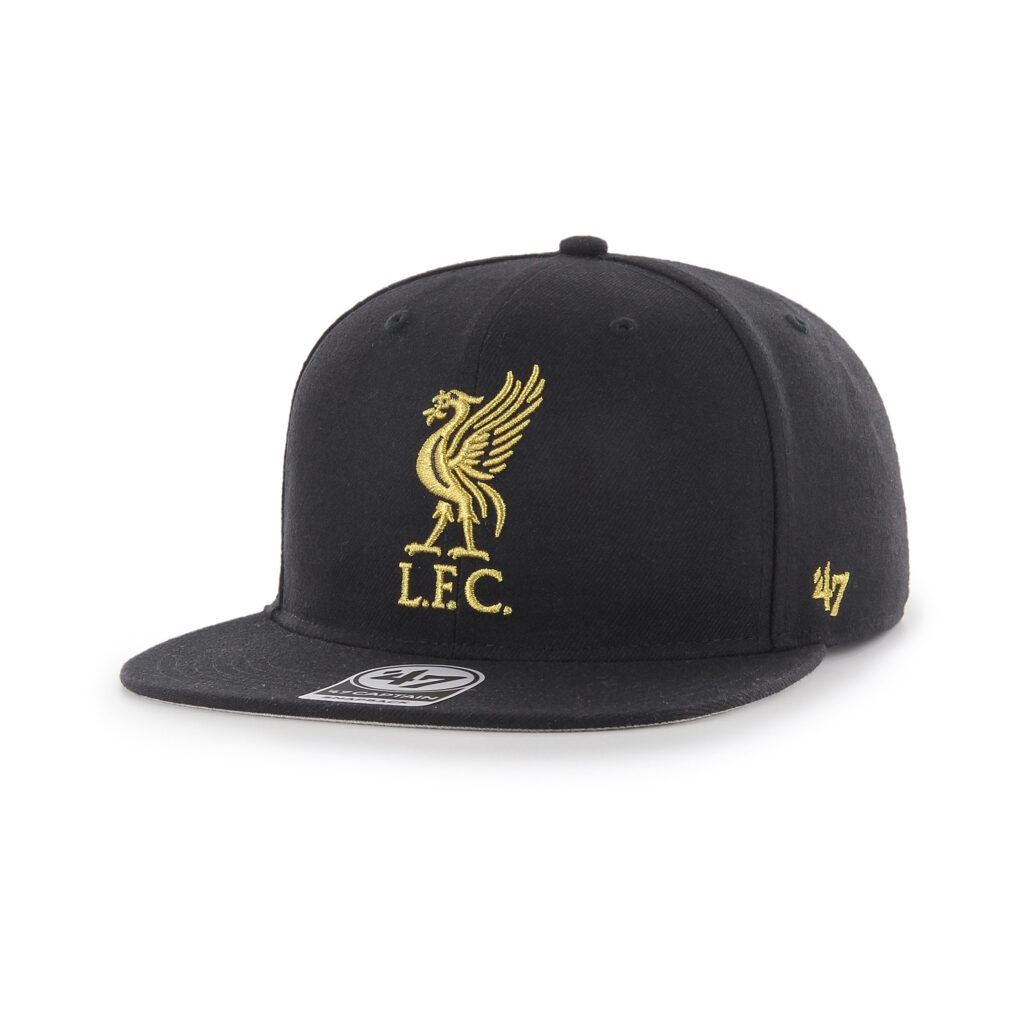 Liverpool 47 Black & Gold Captain Flat Peak Snapback Hat
