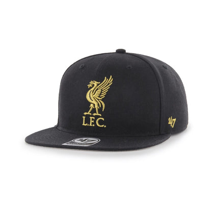 Liverpool 47 Black & Gold Captain Flat Peak Snapback Hat