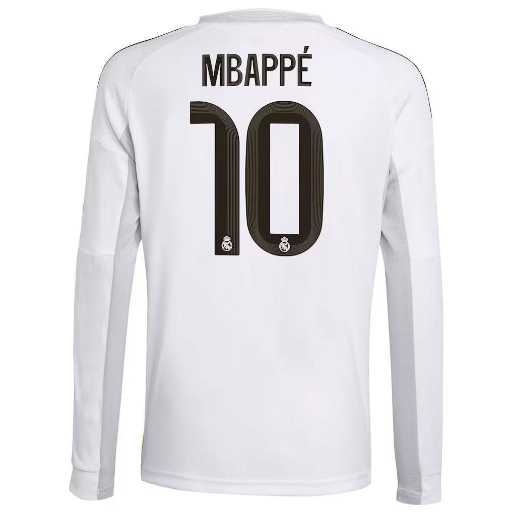 Adidas Real Madrid 25/26 Mbappe #10 Long Sleeve Home Jersey