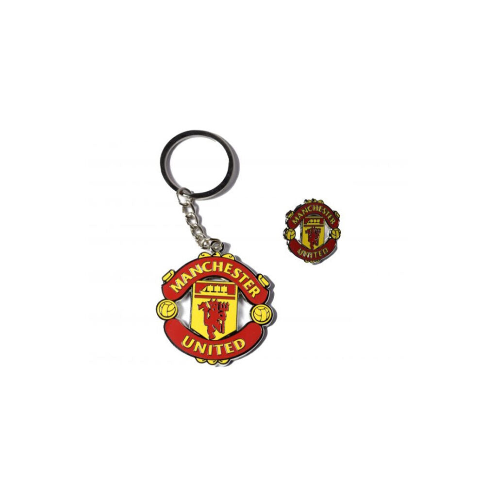 Manchester United Keychain and Pin Set