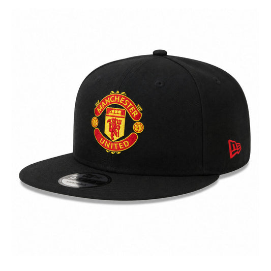 Manchester United New Era 9Fifty Black Flat Peak Snapback Hat